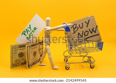 BNPL Buy now pay later online shopping concept Royalty-Free Stock Photo #2142499545