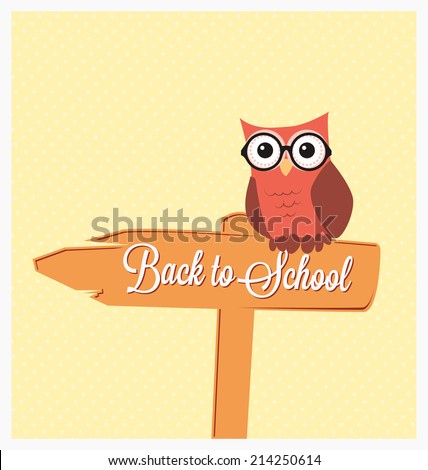 Back to School Design - Cute Owl on a Sign