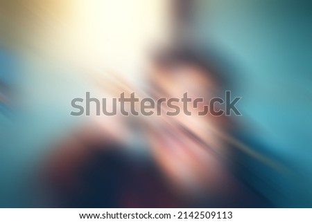 An unidentified Indian or asian mentally abnormal farmer making noise in the house. Psycho guy crying for going out from jail. Blurred or defocused image. Copy space.
