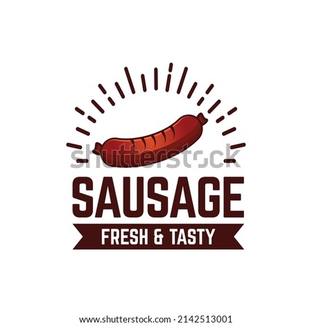 delicious fresh sausage logo design