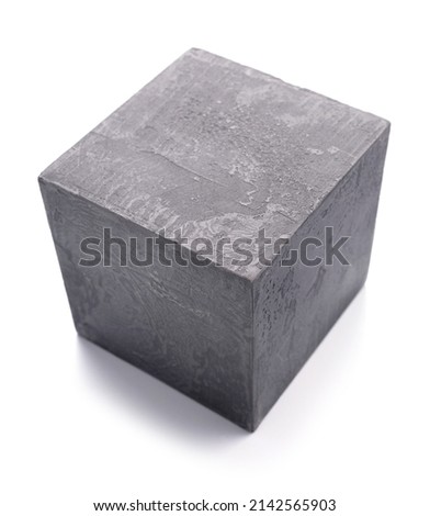 Concrete cube or cement block isolated on white background. Construction brick isolate