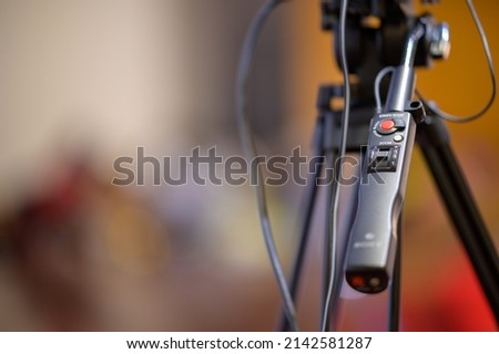 Video camera operator Professional camera filming a video podcast