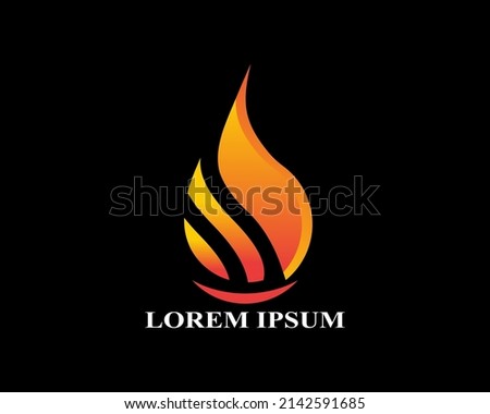 Modern fire logo or icon design. Vector illustration