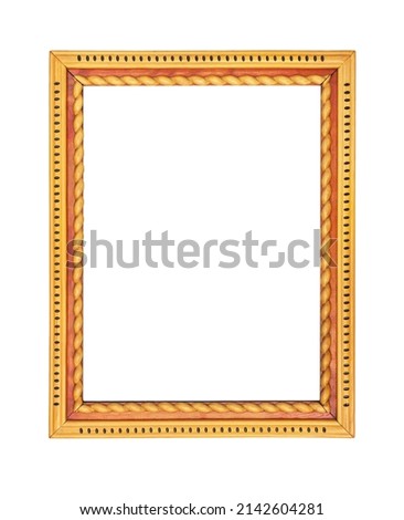 Wooden frame for photo or picture. Isolated on white.