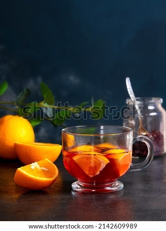 fruit drink with citrus pieces