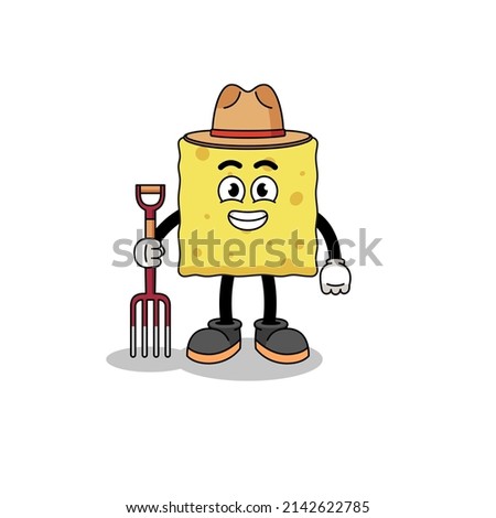 Cartoon mascot of sponge farmer , character design