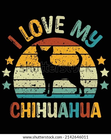 Chihuahua silhouette vintage and retro t-shirt design
