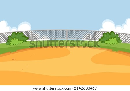Empty yard outdoor scene illustration