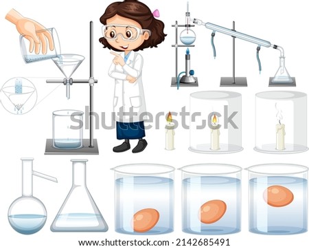 Science Experiment with test eggs for freshness illustration