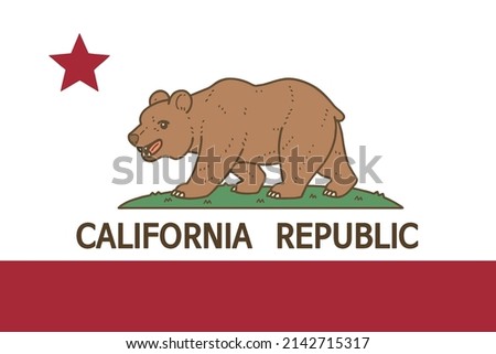 Flag of California. Vector illustration.
