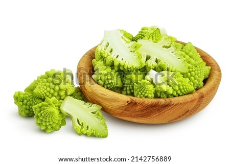 Romanesco broccoli cabbage or Roman Cauliflower isolated on white background with clipping path and full depth of field