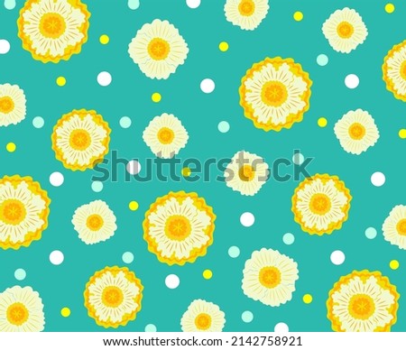 Clip art background of poppy flower and polka dots
