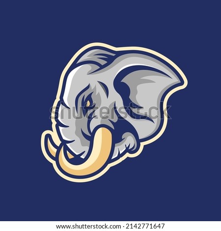 Elephant logo head design illustration