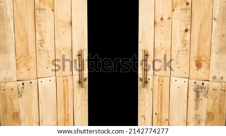 open retro wooden door background 