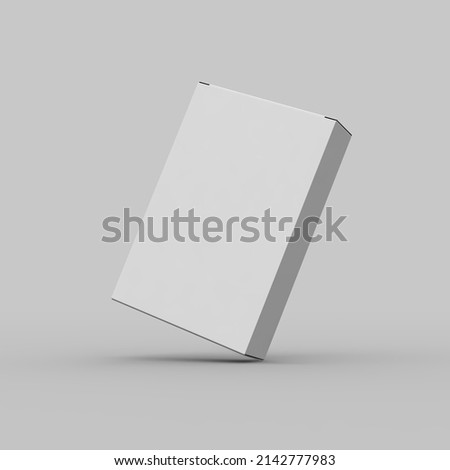 White cardboard box mockup for product branding on clean backgro Royalty-Free Stock Photo #2142777983