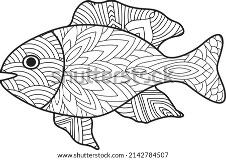 fish coloring page,
Hand drawing fish vector