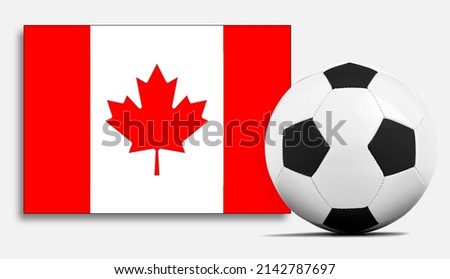 Blank Soccer ball with Canada national team flag.
