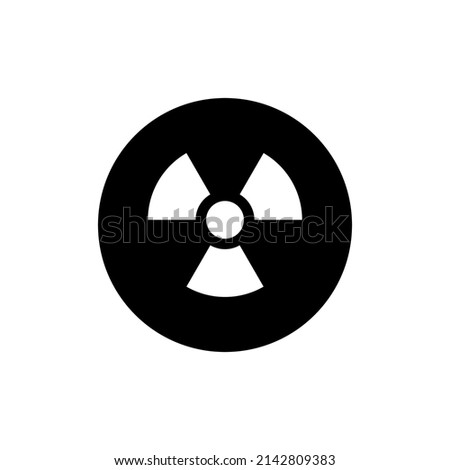 Radioactive icon in black round
