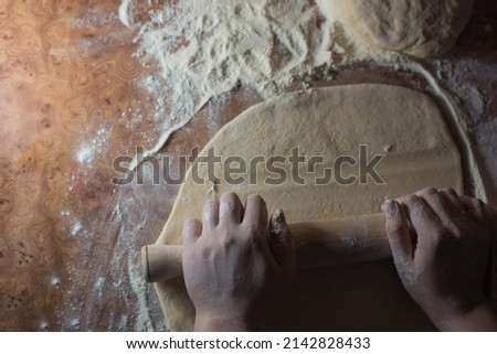 flour on a dark background