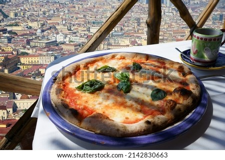                                Italian pizza Margherita in Naples pizzeria