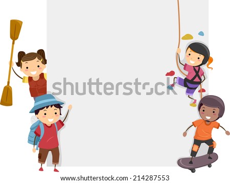 Board Illustration Featuring Kids Dressed in Different Sports Attires