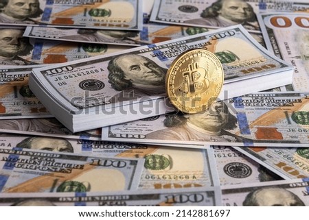 American dollars and bitcoin coin