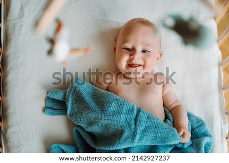Adorable toddler baby boy, smiling at camera Royalty-Free Stock Photo #2142927237