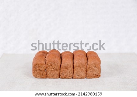 Choco Japanese Milk Bread on a white background. Food Baking concept Fresh baked organic homemade soft milk loaf bread.