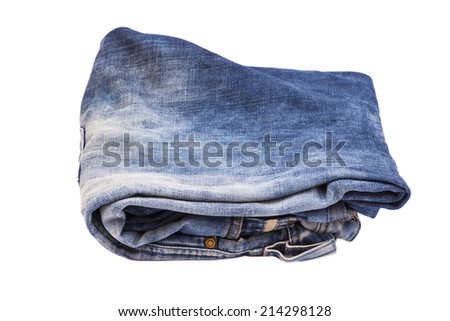 Blue jeans isolated on the white background 