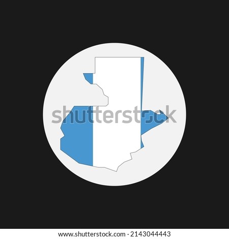 Guatemala map silhouette with flag on white background