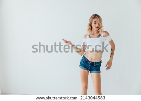 woman listens to music songs and dances