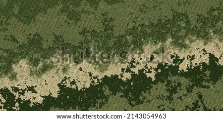 Military abstract background. Camouflage rough textile texture of khaki color. Army banner. Grungy military wallpaper with copy space for your text. 