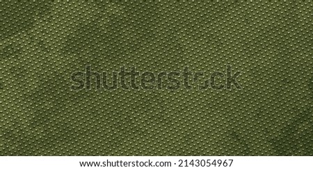 Military abstract background. Grungy metal texture. Army banner or wallpaper with copy space for your text. Metal surface of khaki color. Royalty-Free Stock Photo #2143054967
