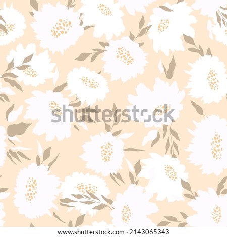 Floral seamless with hand drawn color roses. Cute summer background with flowers and leaves. Modern floral compositions. Fashion vector stock illustration for wallpaper, poster, card, fabric, textile.