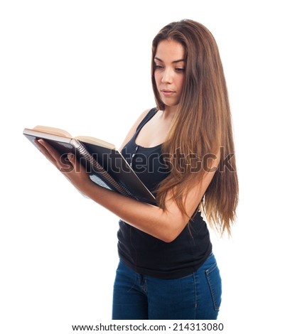 portrait of a young student reading a book