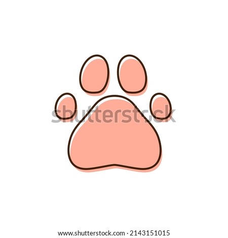 Dog Footprint logo. Footprint graphic. Pet outline. 