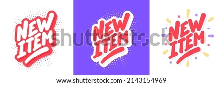 New item. Vector lettering banners set. Royalty-Free Stock Photo #2143154969