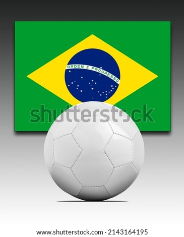 Blank Soccer ball with Brazil national team flag.