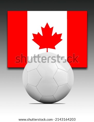 Blank Soccer ball with canada national team flag.