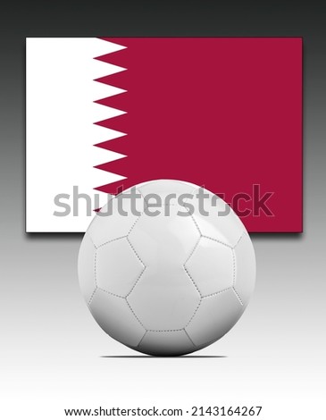 Blank Soccer ball with Qatar national team flag.