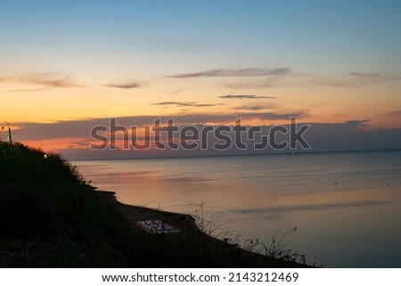 gorgeous summer sunset on the sea