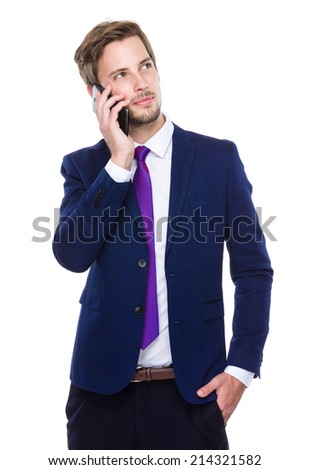 Businessman call mobile phone
