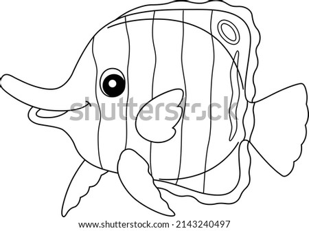 Butterflyfish Coloring Page Isolated for Kids
