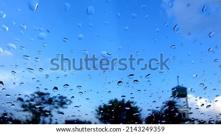 droplet rain on window glass