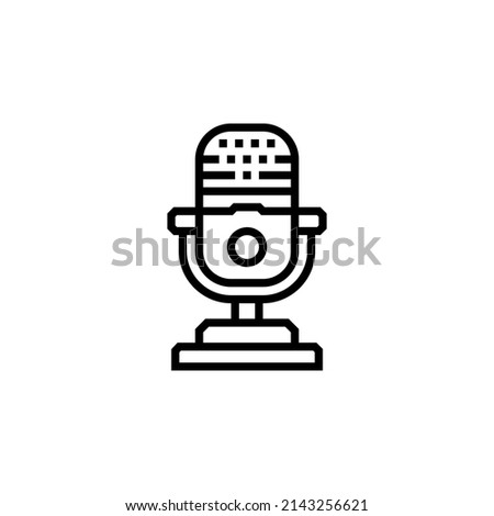 microphone vector icon. computer component icon outline style. perfect use for logo, presentation, website, and more. simple modern icon design line style