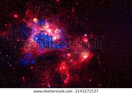 Red space nebula. Elements of this image furnished by NASA. High quality photo