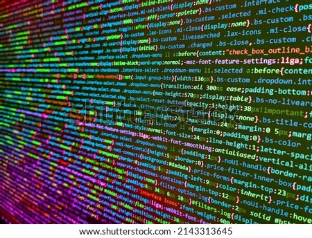 Concept of security, programming and hacking, deep decryption and encryption. Modern web network and internet telecommunication technology. Programmer Typing New Lines of HTML Code
