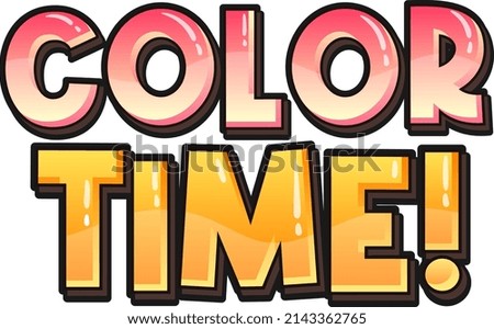 Color time text banner on white background illustration