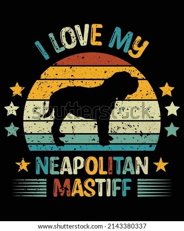 Neapolitan Mastiff silhouette vintage and retro t-shirt design