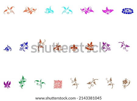 various floral decoration designs for greeting cards